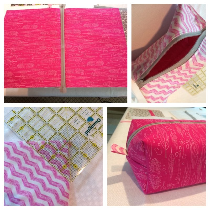 easy zippered box pouch tutorial