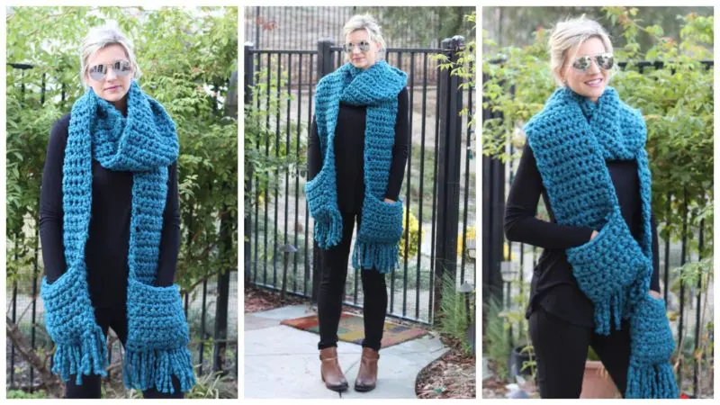 crochet fringe scarf