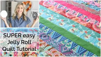 Easy Beginner Jelly Roll Quilt Tutorial and Pattern with Video