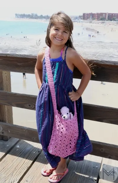 kids crochet beach bag