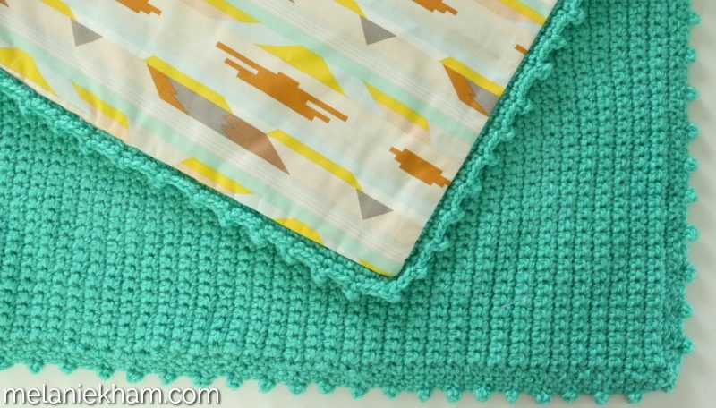 add fabric to crochet blanket
