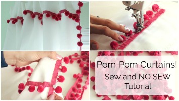 DIY Pom Pom Curtains – Sew and Now Sew Option