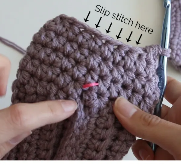 crochet mitten thumb hole