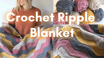 Crochet Ripple Blanket Free Pattern and Video Tutorial
