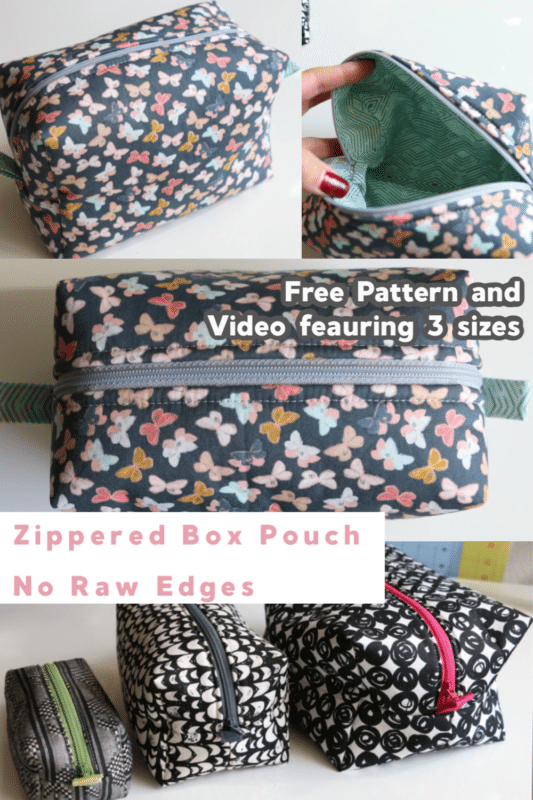 Zippered Box Pouch Easy Sewing Project - No Raw Edges - Melanie Ham