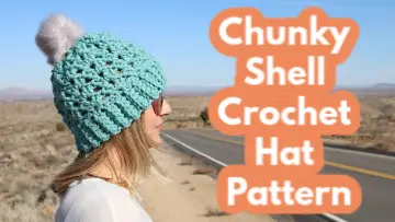 chunky shell crochet hat