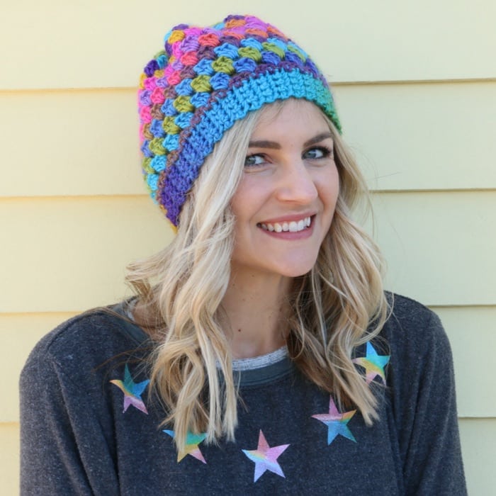 Granny Cluster crochet hat