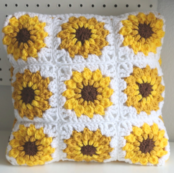 PDF Square Pattern Granny Square Motif for Blankets Chochet Square Easy Sunflower Sunflower Motif Crochet Pattern Sunflower Square