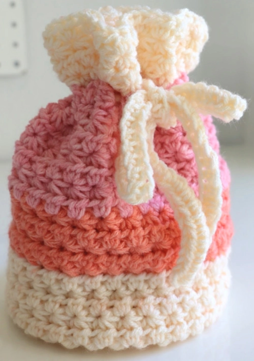 Drawstring Crochet Bag Pattern - Star Stitch - Melanie Ham