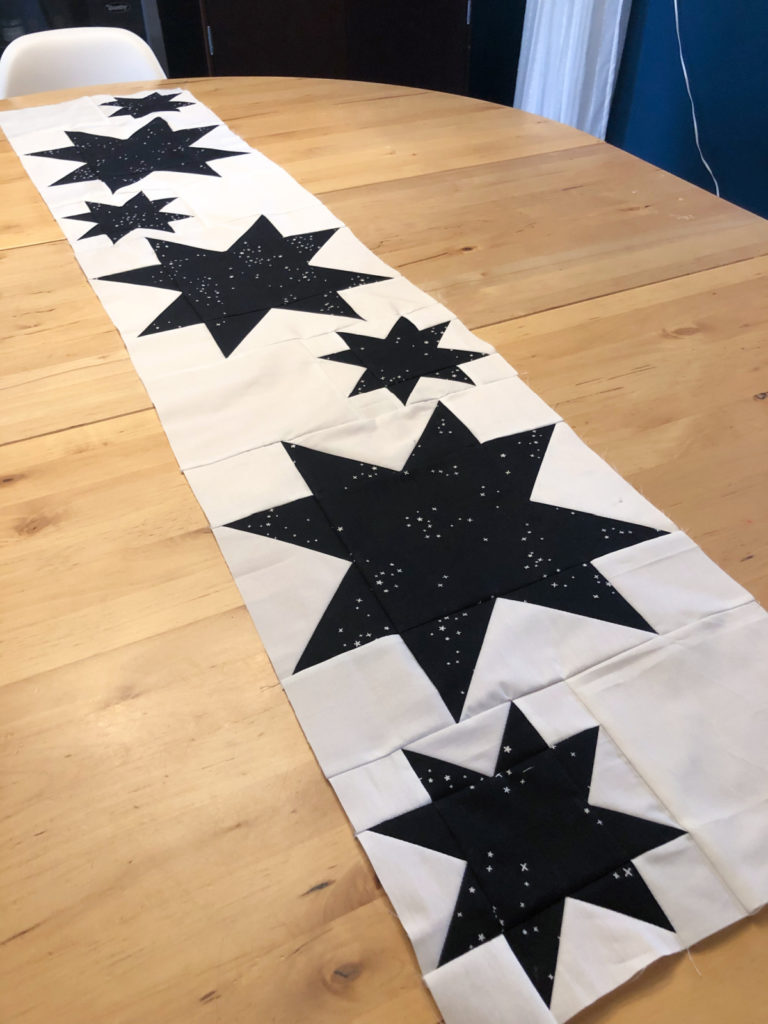star quilted table runner
