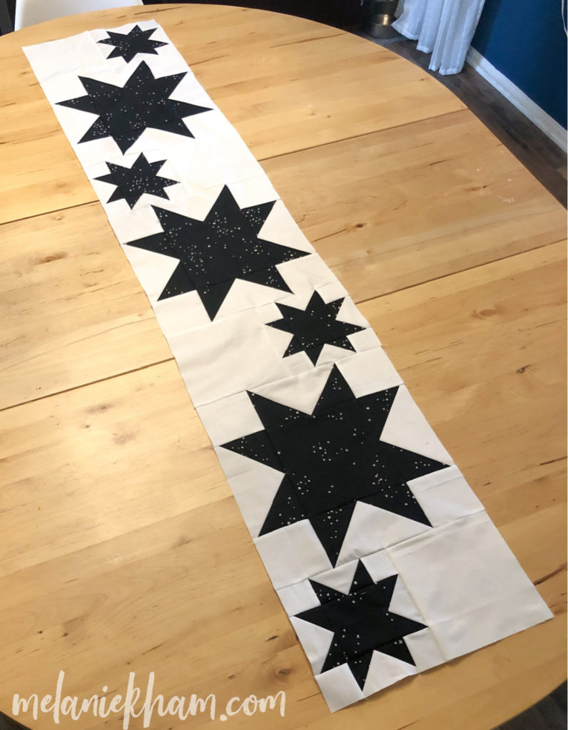 star quilted table runner