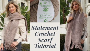 Simple Statement Crochet Scarf Tutorial – Beginner