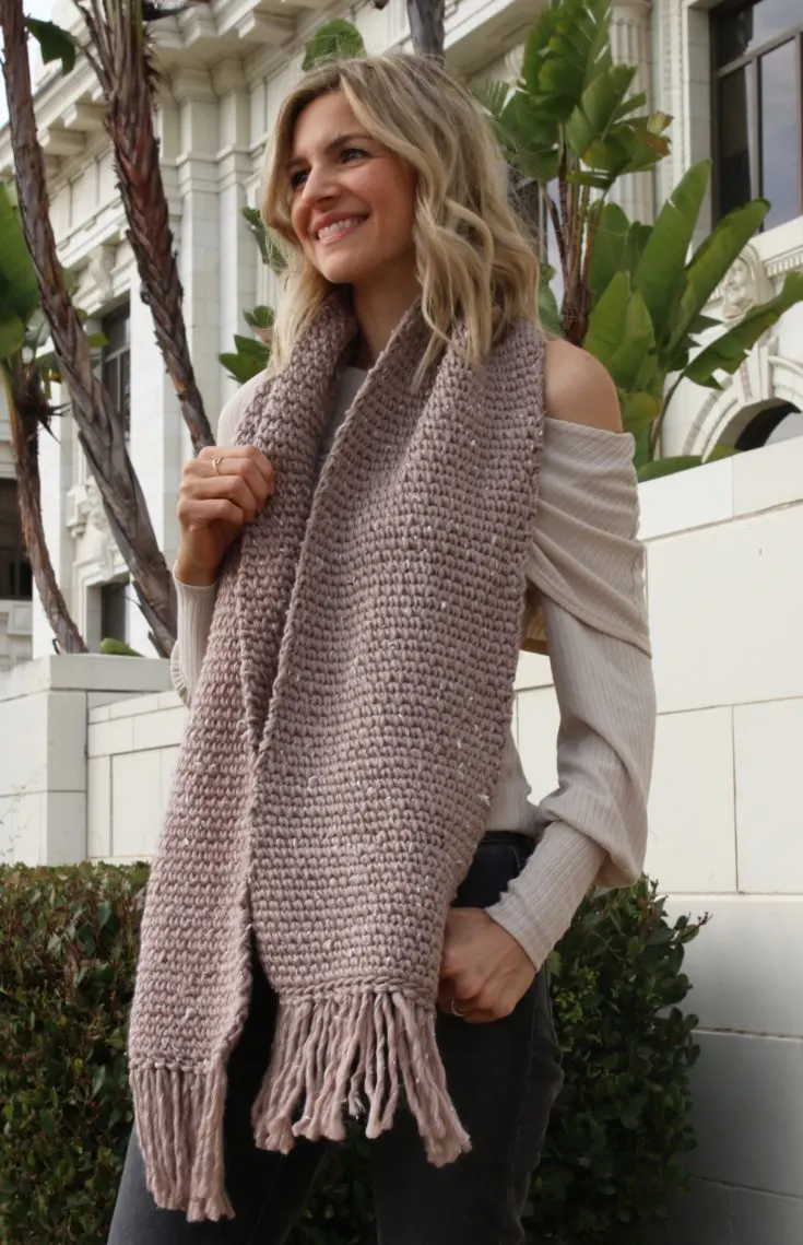 statement crochet scarf